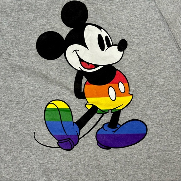 Disney Other - Disney Pride Mens Sz 3XL Ash Gray Mickey Mouse Graphic Tee T-shirt Rainbow LGBTQ